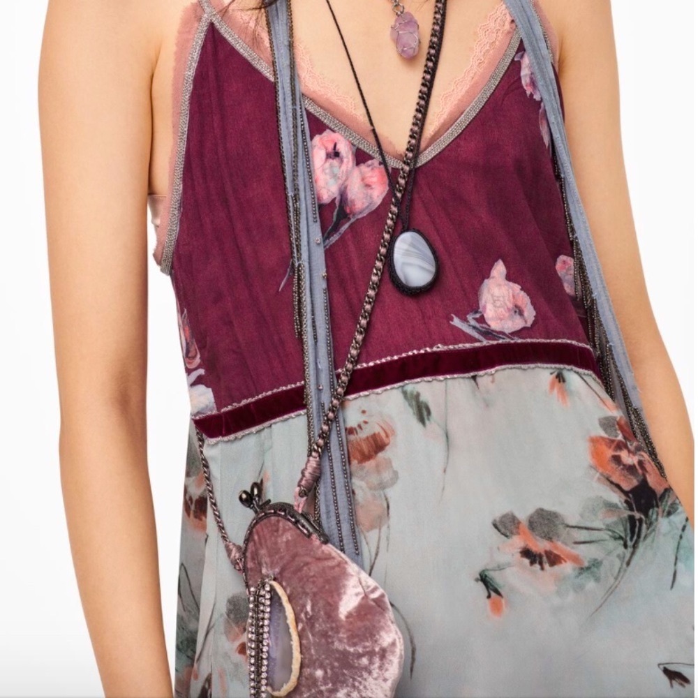 ZARA LIMITED EDITION Floral Bead Flowy Tank Dress